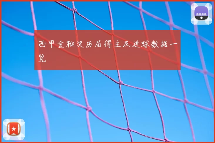 西甲金靴奖历届得主及进球数据一览